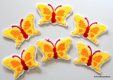 Yellow and Red Butterfly Applique Patches x 3